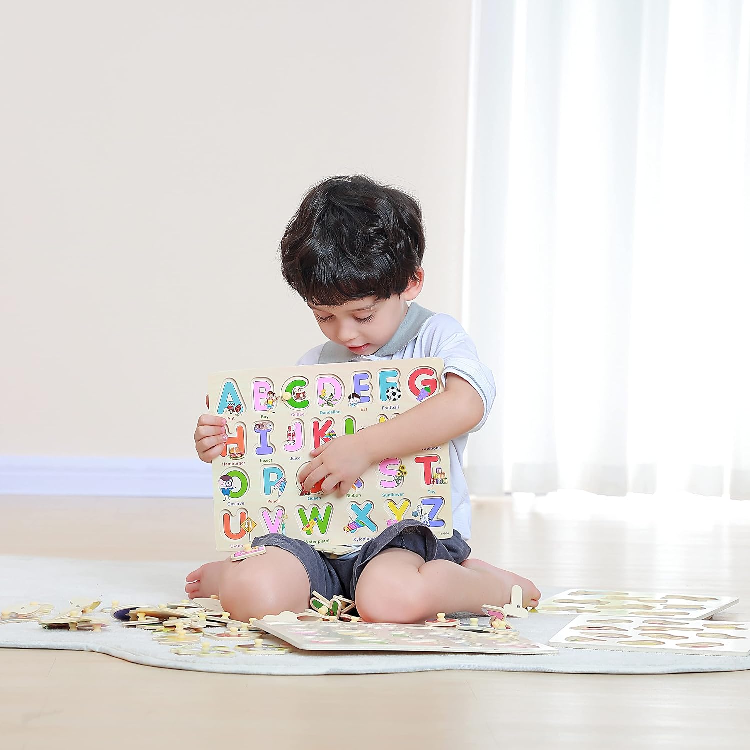 Detalle 2 de GRINNNIE Wooden Peg Puzzle for Toddlers 3