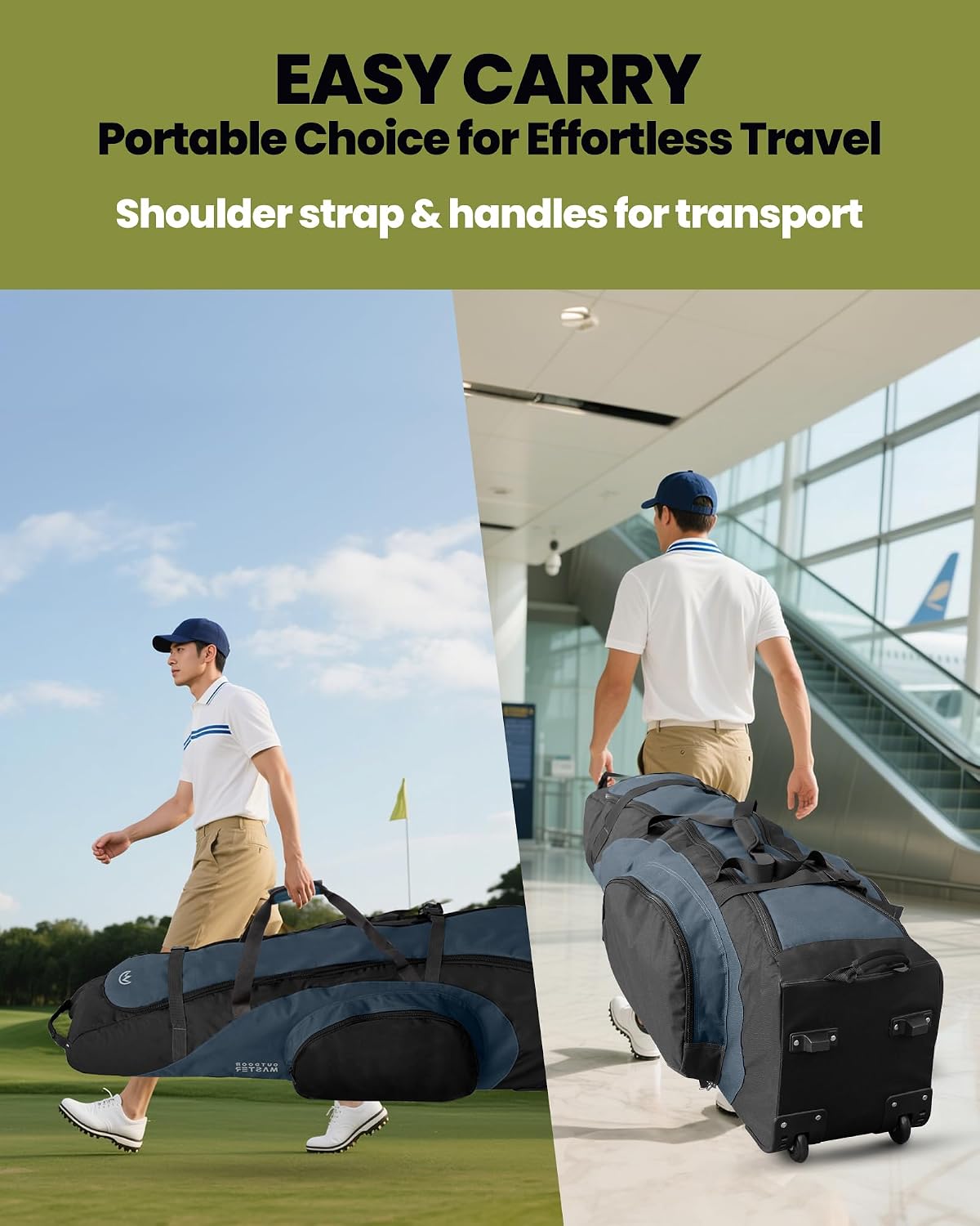 Thumbnail 4 de OutdoorMaster Padded Golf Travel Bag with Wheels ⛳