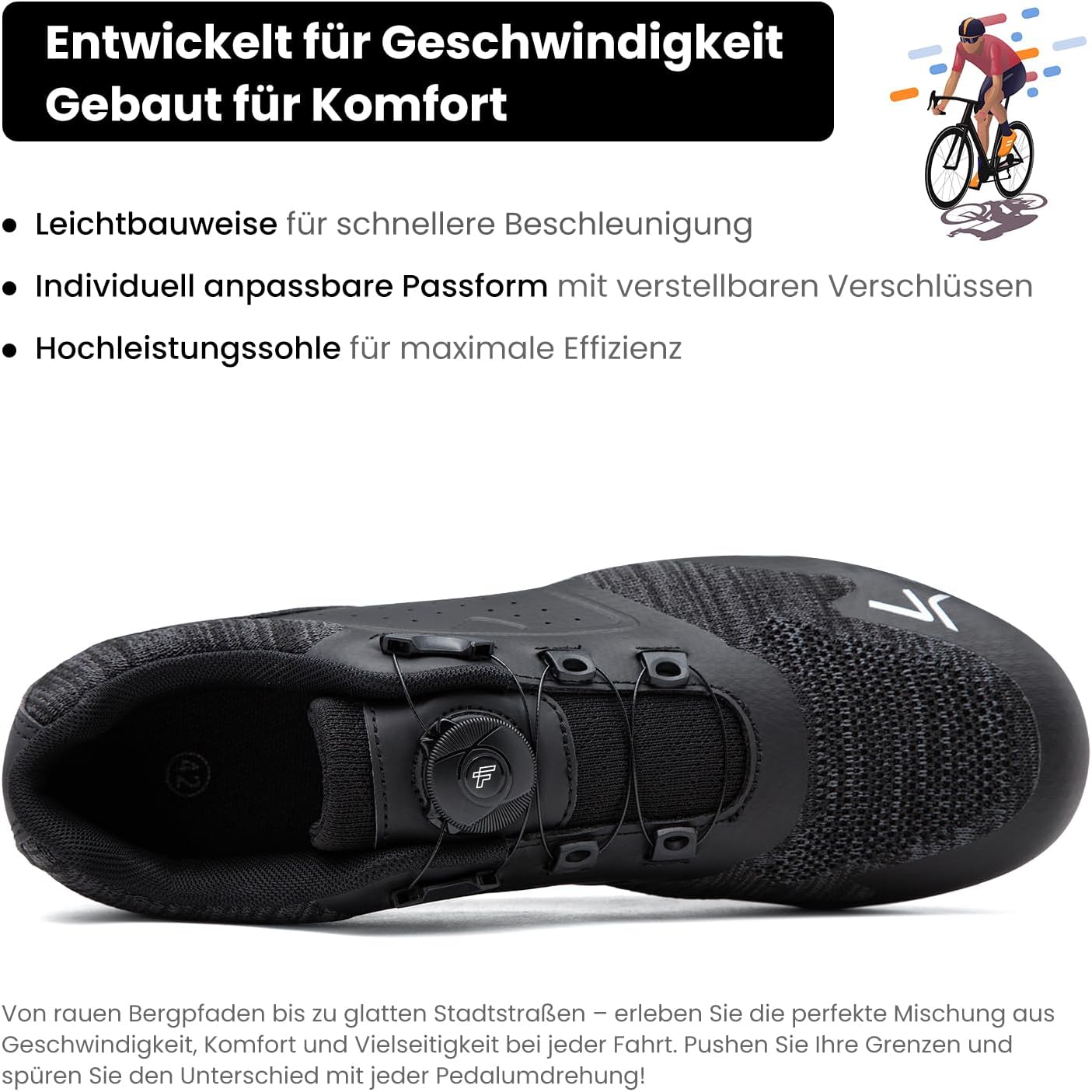 Detalle de Feyenold Fahrradschuhe Herren Damen Radsport – Kompatibel mit Peloton, SPD, Look Delta