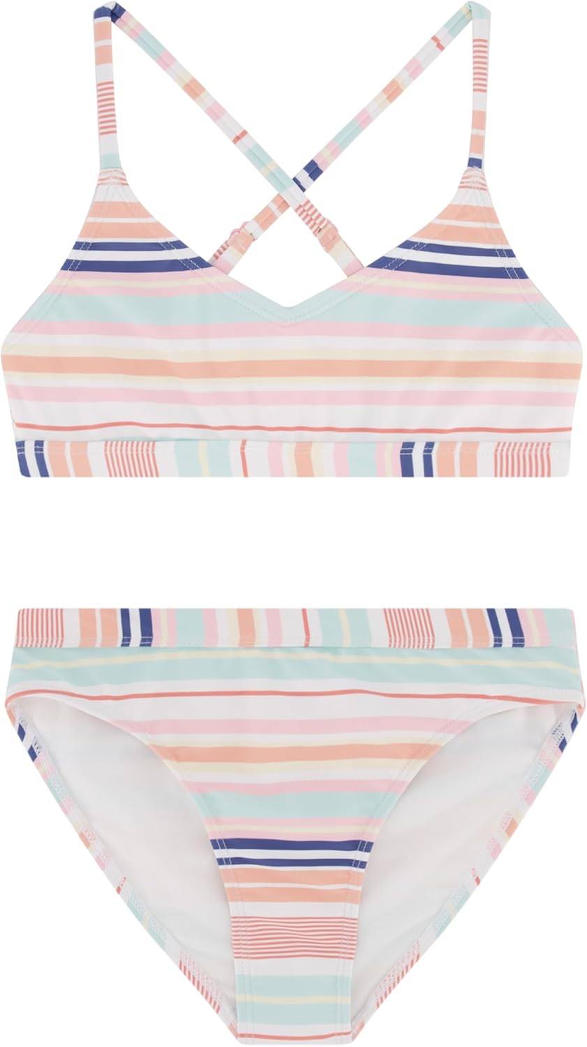 Detalle de Roxy Girls' Two-Piece Bikini Swimsuit Set with UPF 50+ Sun Protection