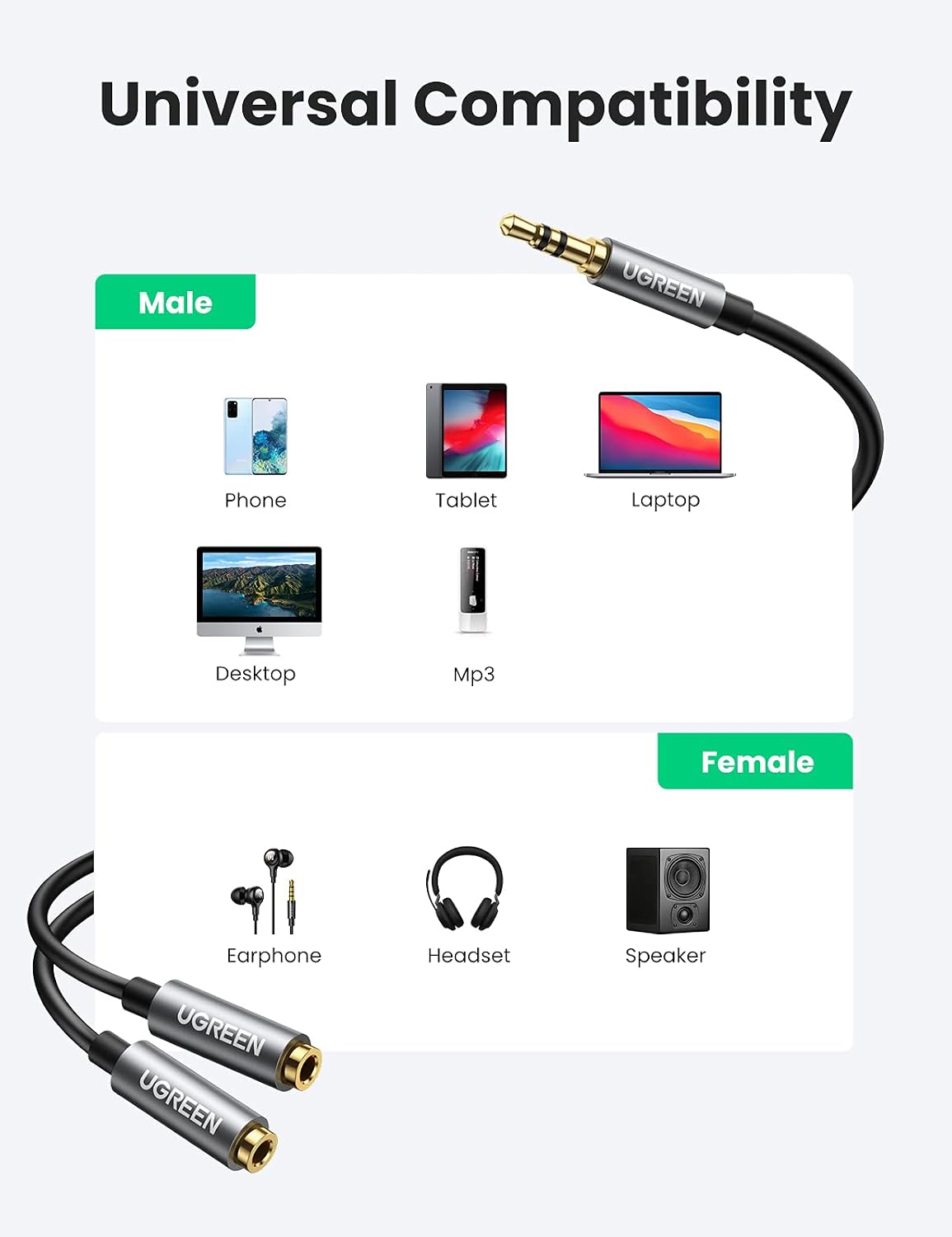 Thumbnail 3 de UGREEN 3.5mm Headphone Splitter 20cm