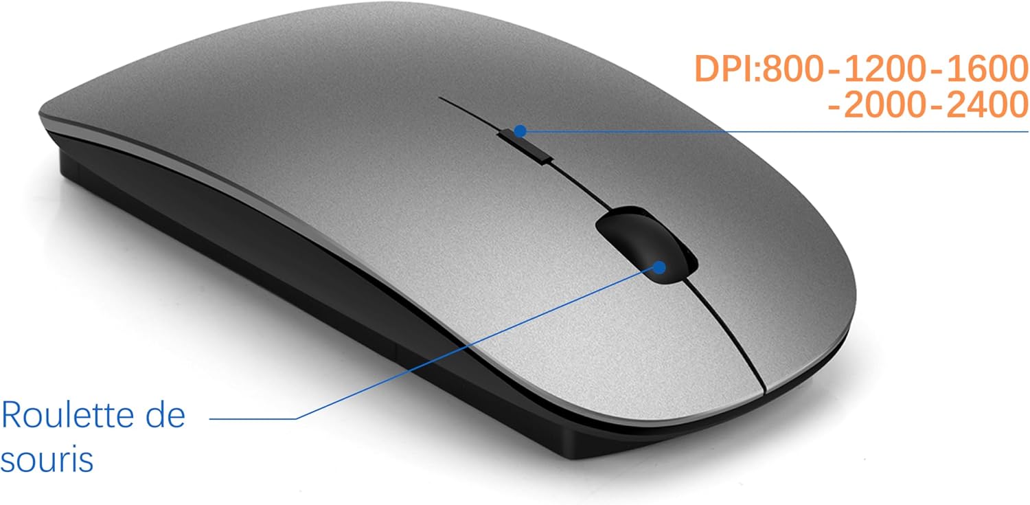 Thumbnail 3 de TopMate Ensemble: Clavier et Souris sans Fil Ultra-Mince — kit 2.4G, silencieux et compact