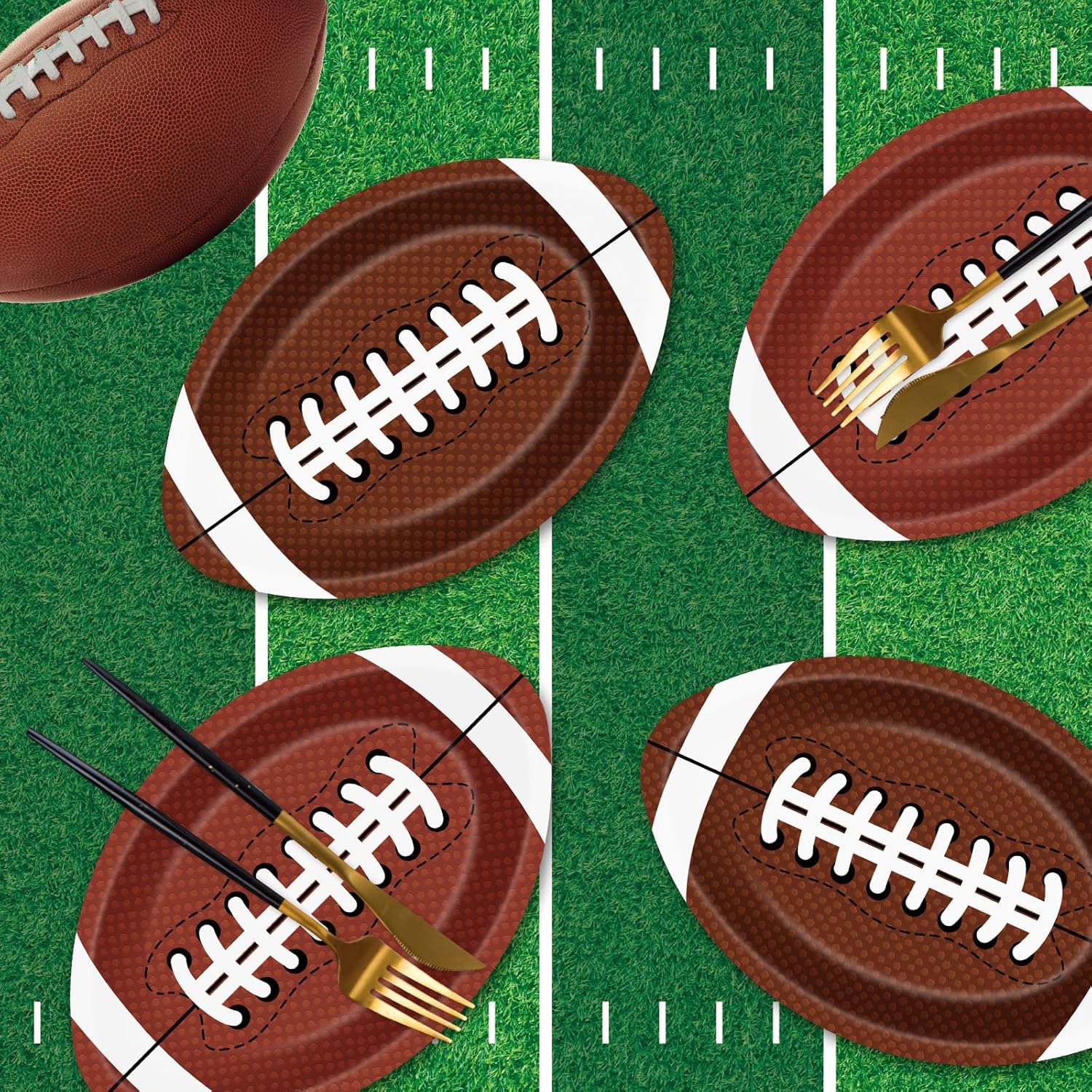 Thumbnail 6 de Football Plates 24-Pack 9.4x6.2 inch 🏈