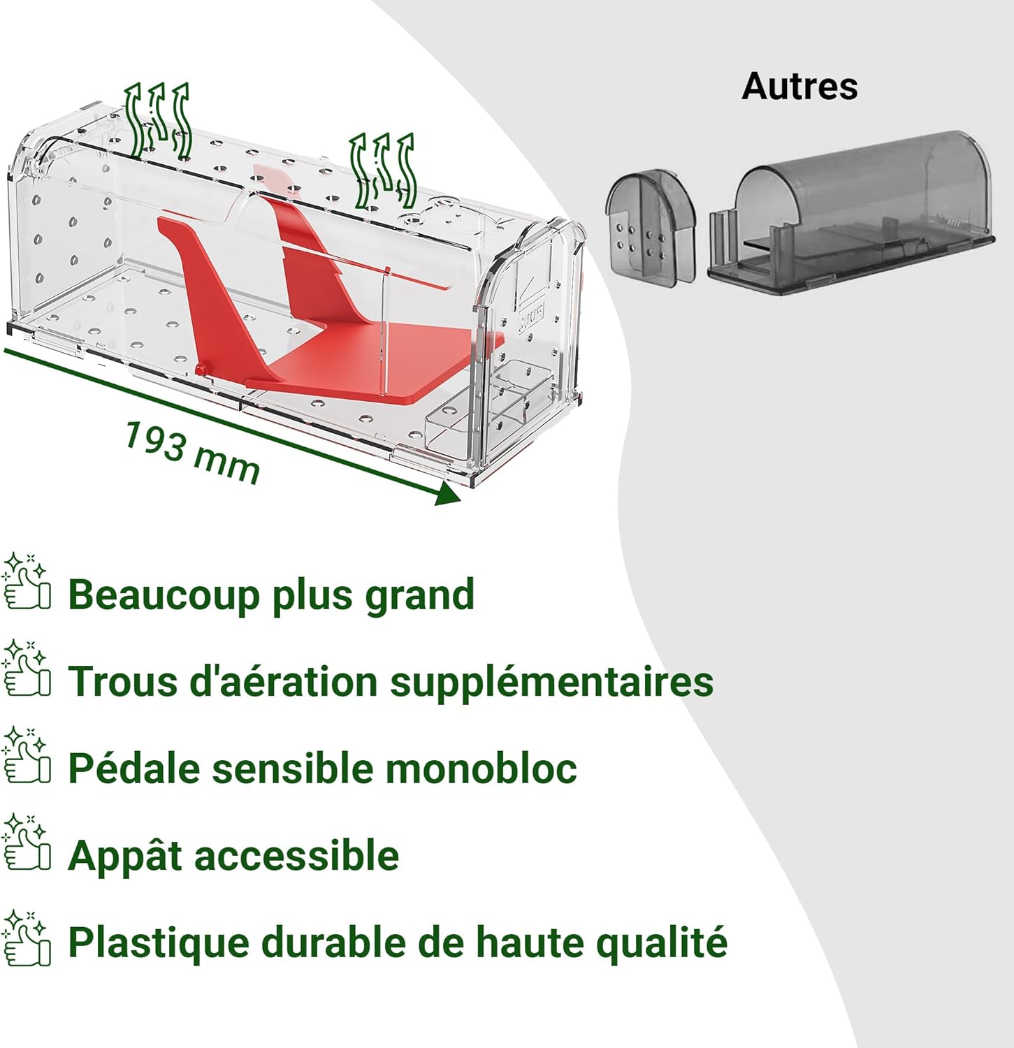 Thumbnail 6 de Roshield 4 x Pièges à Souris sans cruauté – Capture vivante, réutilisables, intérieur et extérieur