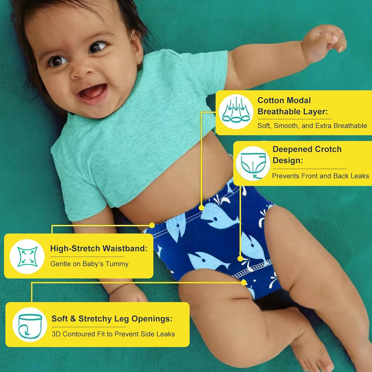 Detalle 1 de Kids' Potty Training Pants, 100% Cotton