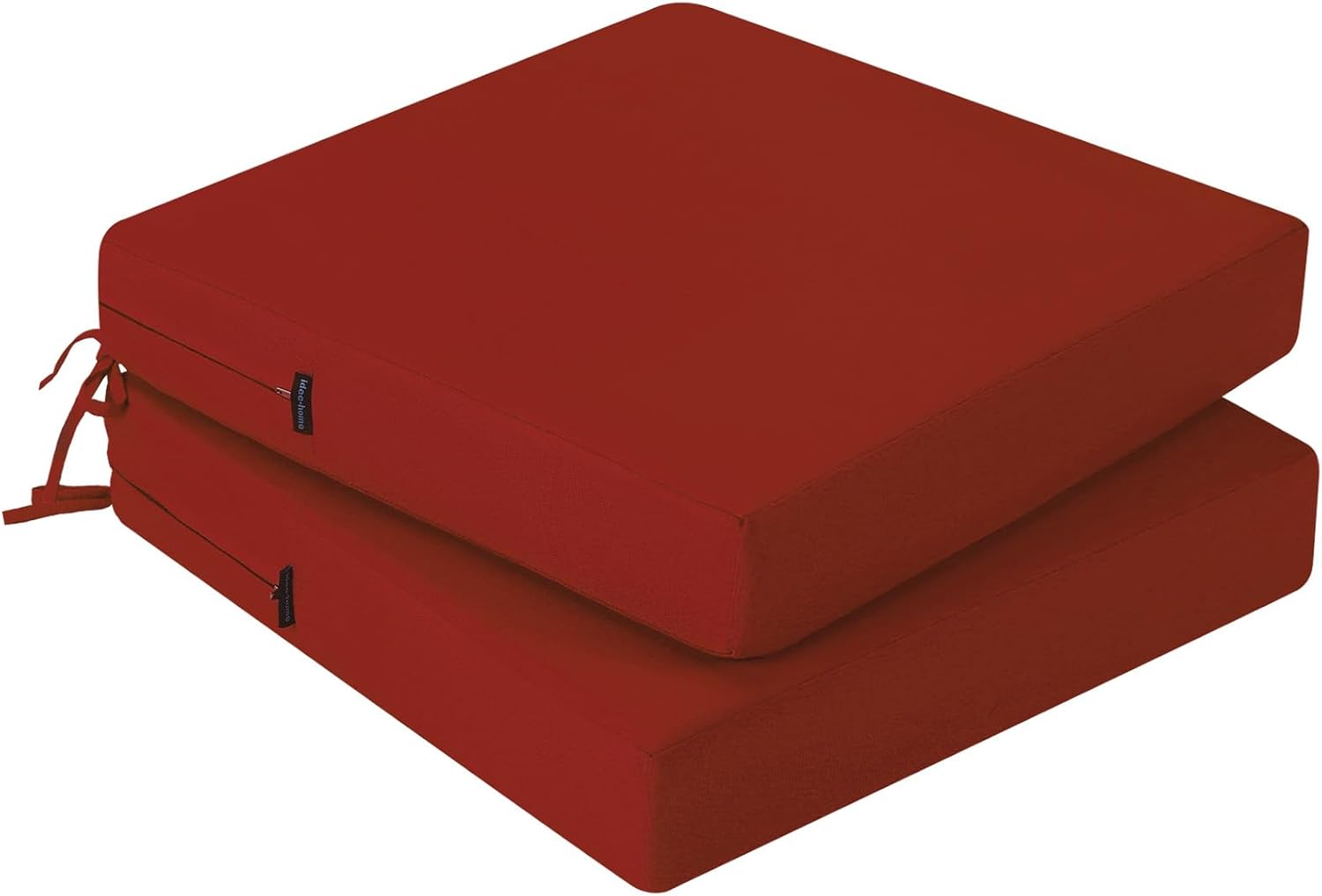 Detalle de PRIMEPATIO Stuhlkissen 45x45 cm – 2er Set für den Außenbereich, wasserdicht, Memory-Schaum, Ziegelrot