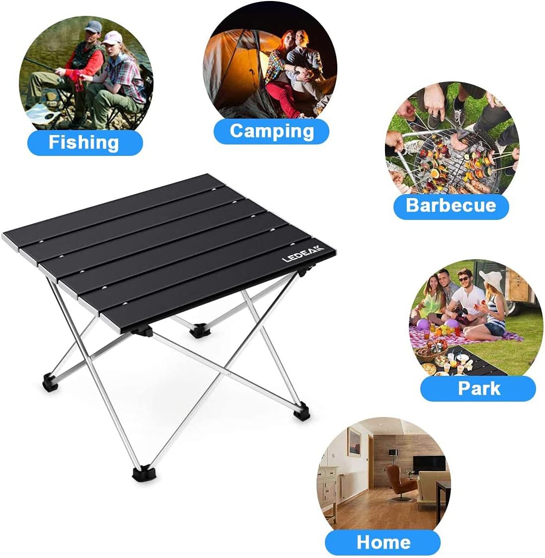 Thumbnail 6 de Ledeak Portable Camping Table Small Black