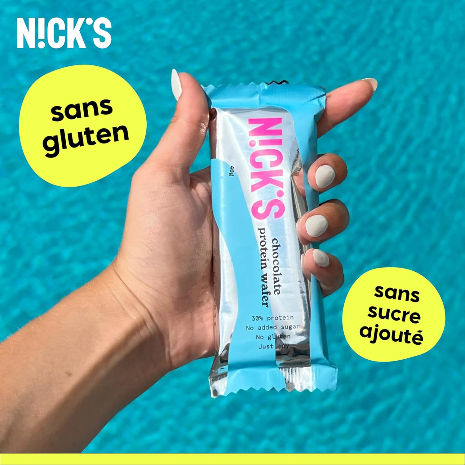 Thumbnail 2 de N!CK'S NICKS Barre protéinée sans sucres ajoutés (gaufrette proteinée) chocolat, 40 g