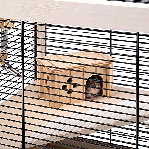 Detalle 2 de Ferplast HAMSTERVILLE jaula de madera para hámsteres 🐹
