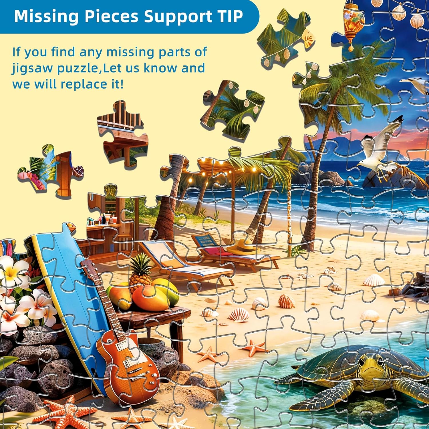Detalle de Beach House Puzzles for Adults: 1000-Piece Beach Sunset Jigsaw