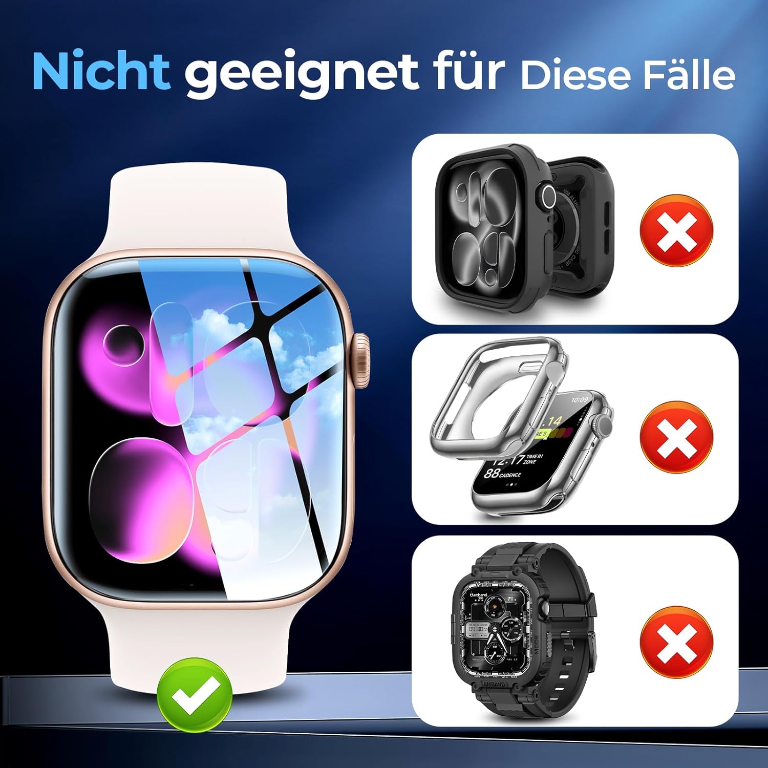 Thumbnail 6 de LK Displayschutzfolie 8er-Set für Apple Watch 42mm Series 11/10 – TPU, selbstheilend, blasenfrei