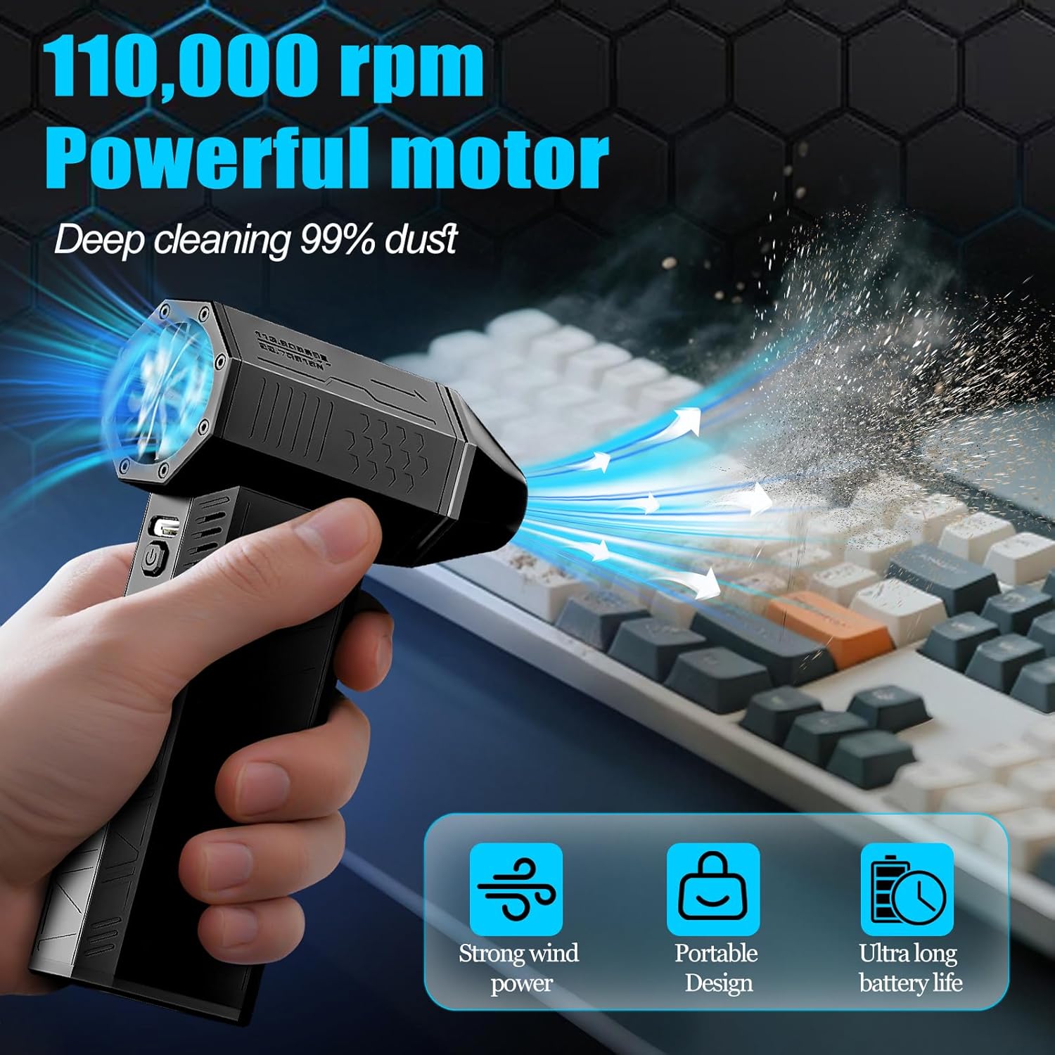 Thumbnail 3 de Air Duster 130000RPM Portable 3‑Gear