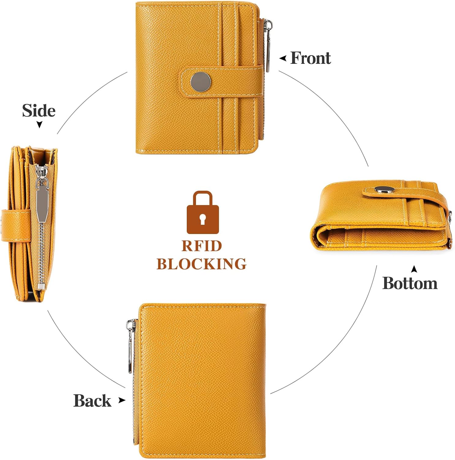 Thumbnail 3 de FALAN MULE Damen Geldbörse klein mit Reißverschluss und RFID-Blockierung (11 × 9,5 × 3 cm)