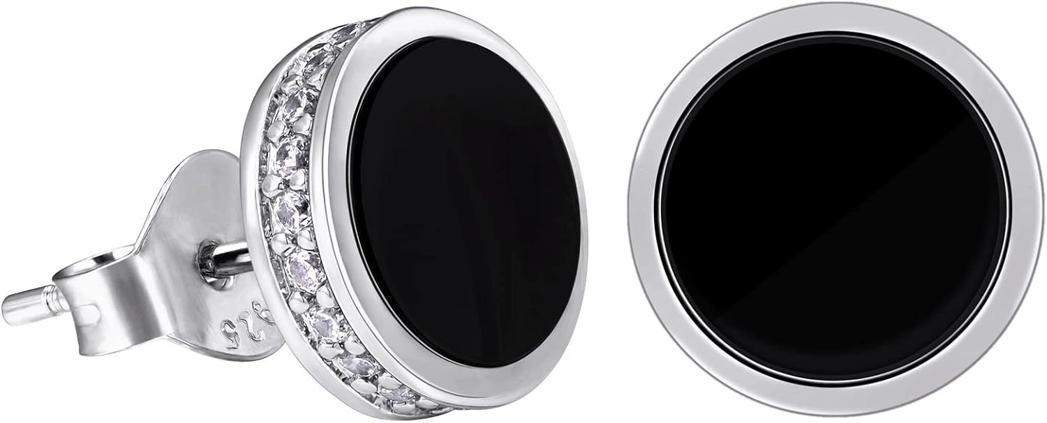 Detalle de VEXXS Ohrringe Herren Silber 925 – Gold/Weißgold Beschichtung, 5A Zirkonia
