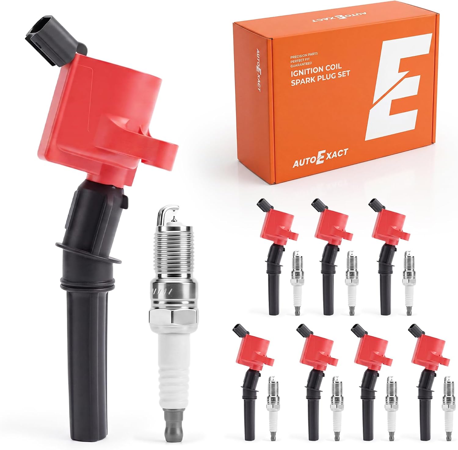 Detalle de Autoexact FD504 Ignition Coil and Iridium Spark Plug Kit, 8 Coils and 8 Plugs