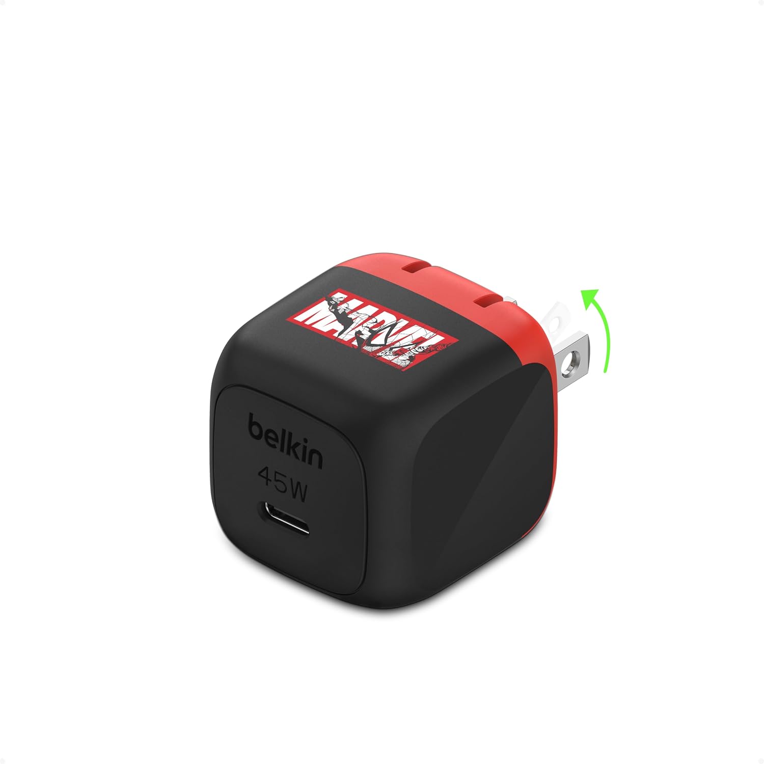 Detalle de Belkin Cubic Charger 45W USB-C充電器 折り畳みプラグ・PD3.2/PPS対応 スパイダーマン