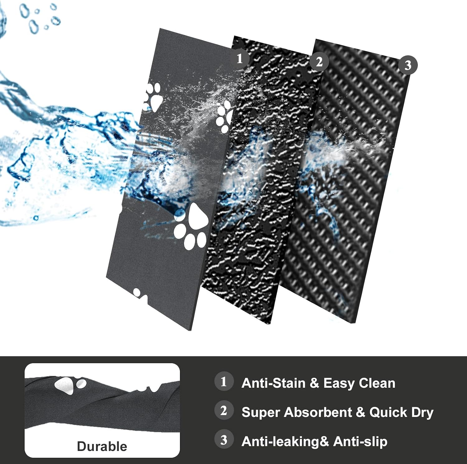Thumbnail 5 de Mavicen Diatomite Pet Feeding Mat 40 × 60cm (Dark Gray)