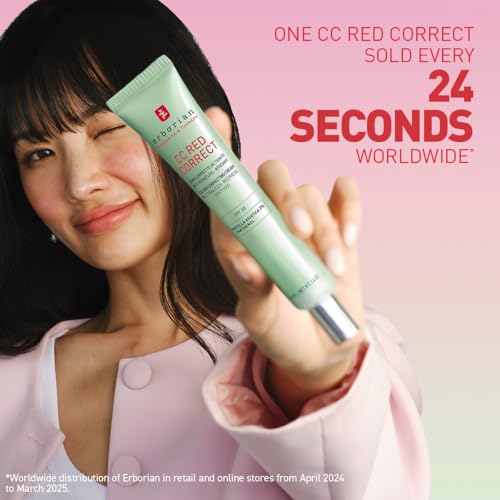 Thumbnail 6 de Erborian CC Red Correct Anti-Redness Tinted Cream with Centella Asiatica, Panthenol and Bisabolol — Light Green Shade, SPF 30 (40ml)