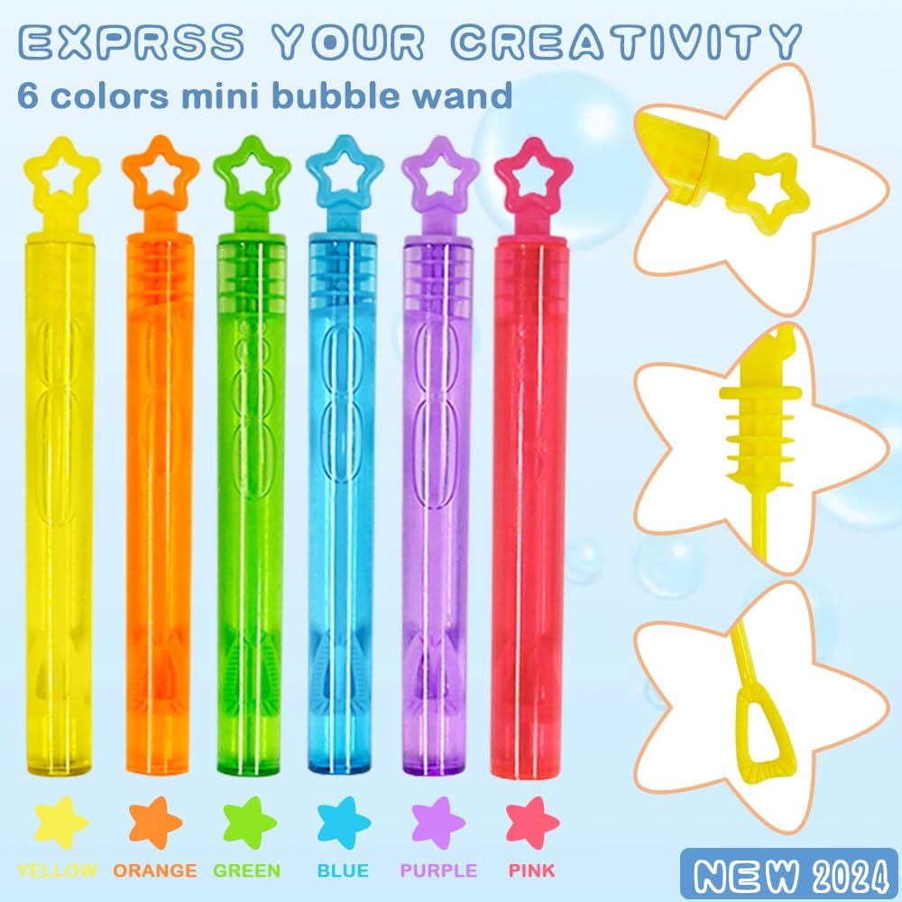 Thumbnail 6 de Ram Bubbles for Kids: 48 Star-Shaped Bubble Wands with 5ml Solution – Great Party Filler