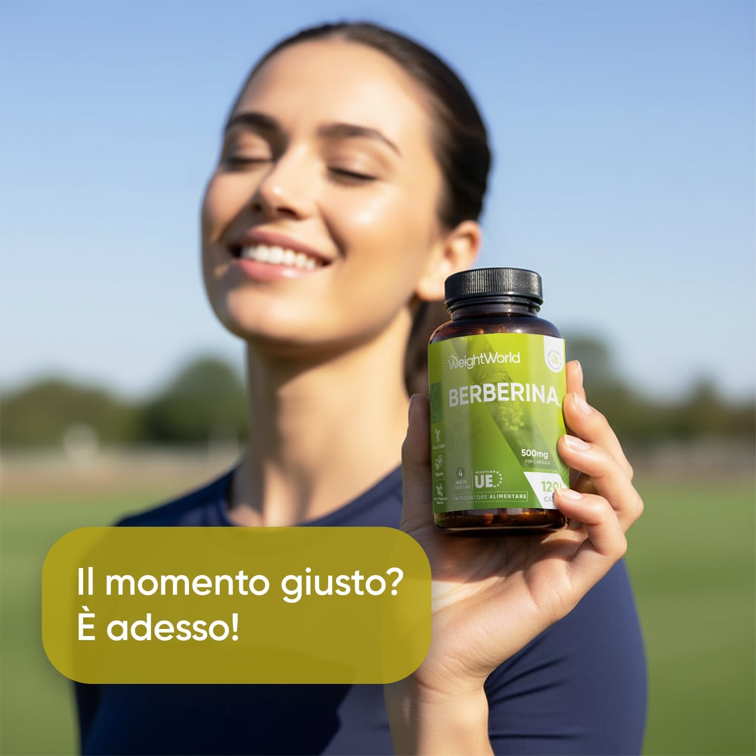 Detalle de Berberina Vegana WeightWorld 500 mg — 120 Capsule, 4 Mesi di Scorta