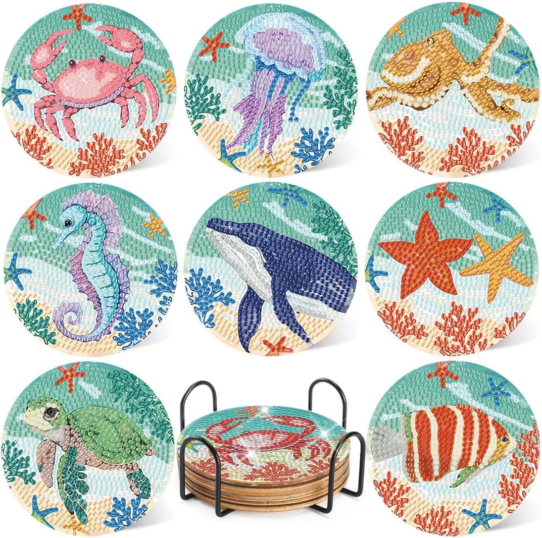 Thumbnail 6 de Mrpwnle Diamond Art Coaster Kit, 8-Piece Set