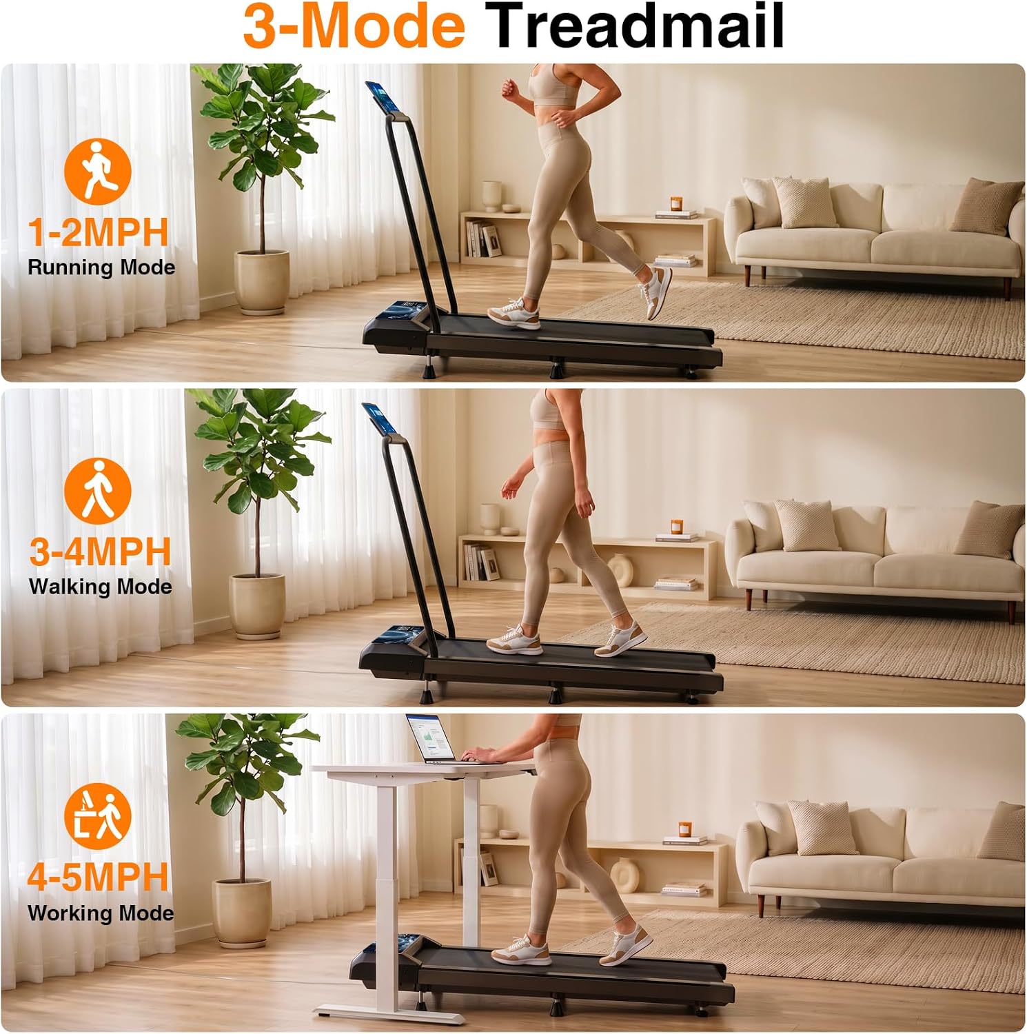 Detalle de XVCAS 3825M0FS-01 Walking Treadmill Pad, 5 mph, Manual Incline