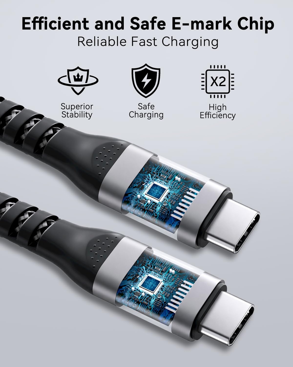 Thumbnail 3 de BLITEZZ USB-C to USB-C Charger Cable 2m (2-Pack) with PD up to 60W