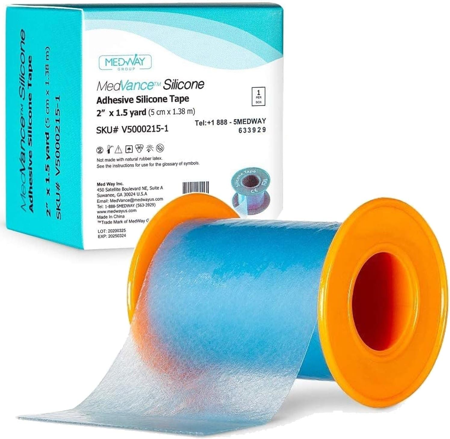 Detalle de MedVance V5000115-1-Stickerless Silicone Medical Tape, 2 in x 1.5 ft