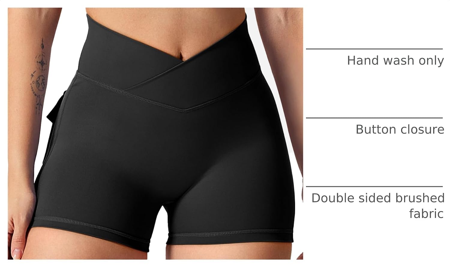 Detalle 2 de YEOREO CoreFlex scrunch workout shorts with pockets for women (high-waisted biker shorts)