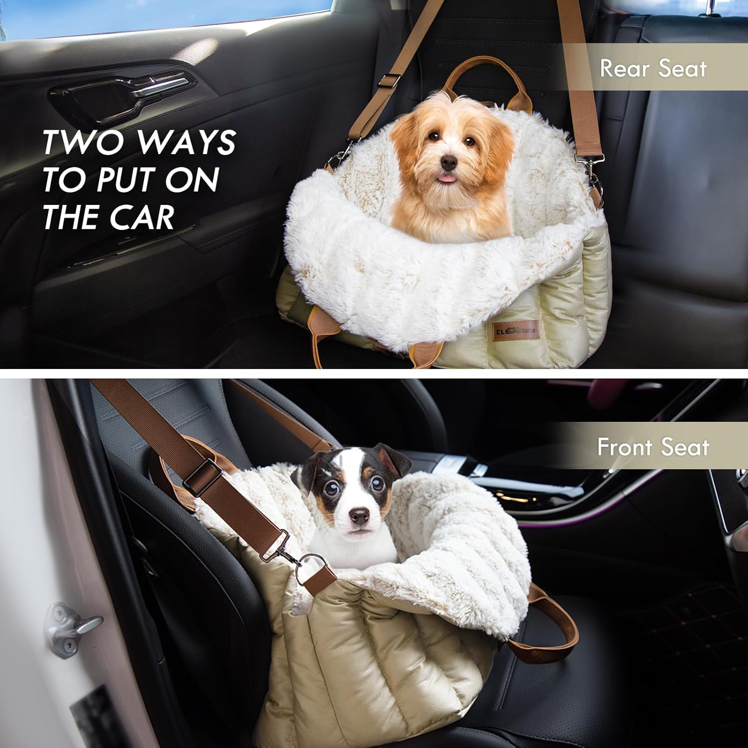 Detalle 2 de ClevaHome sac de transport pour petit chien (jusqu’à 4,5 kg) – siège auto antidérapant et panier de voyage 3-en-1