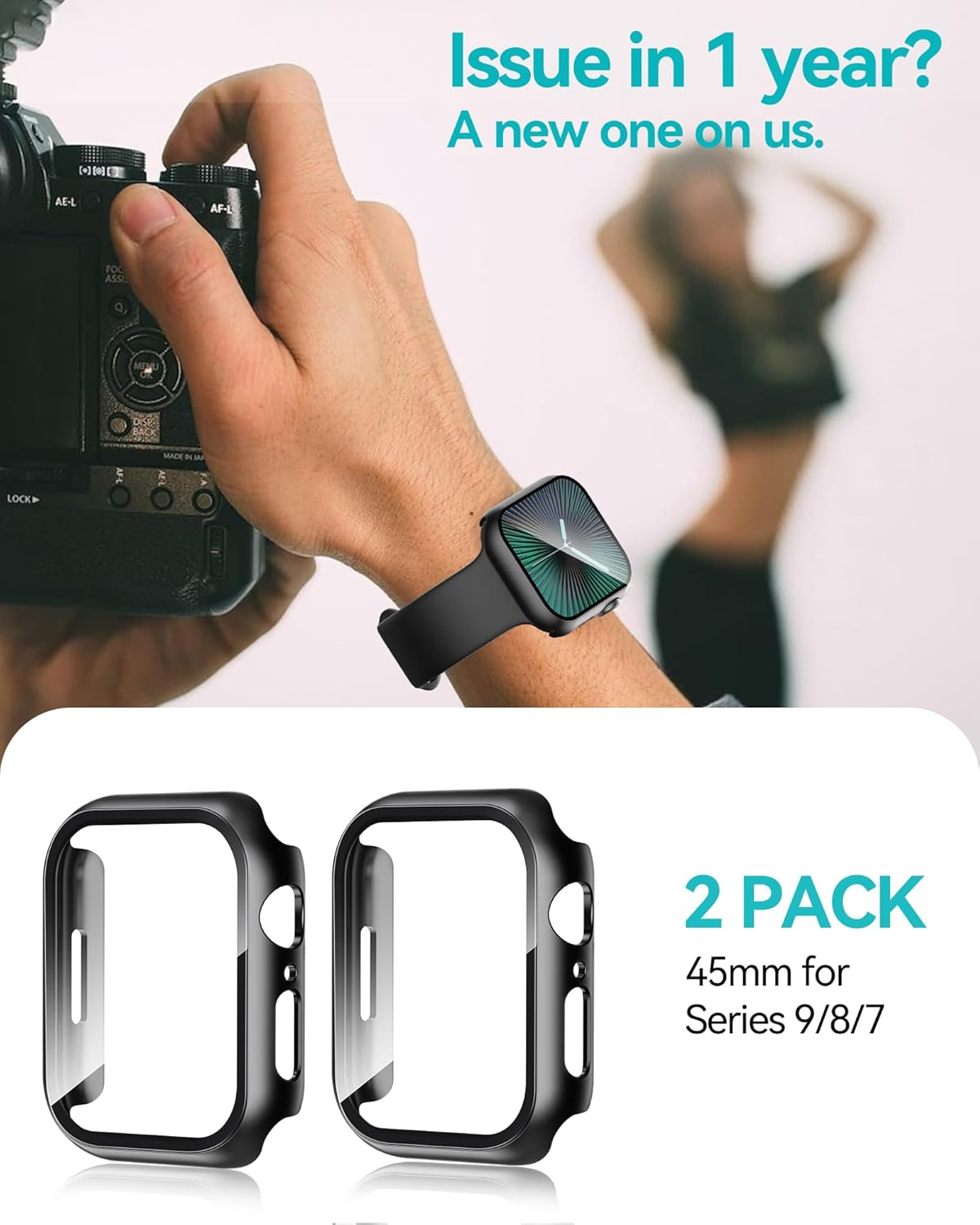 Thumbnail 5 de Smiling 2-Pack Case Apple Watch 45mm
