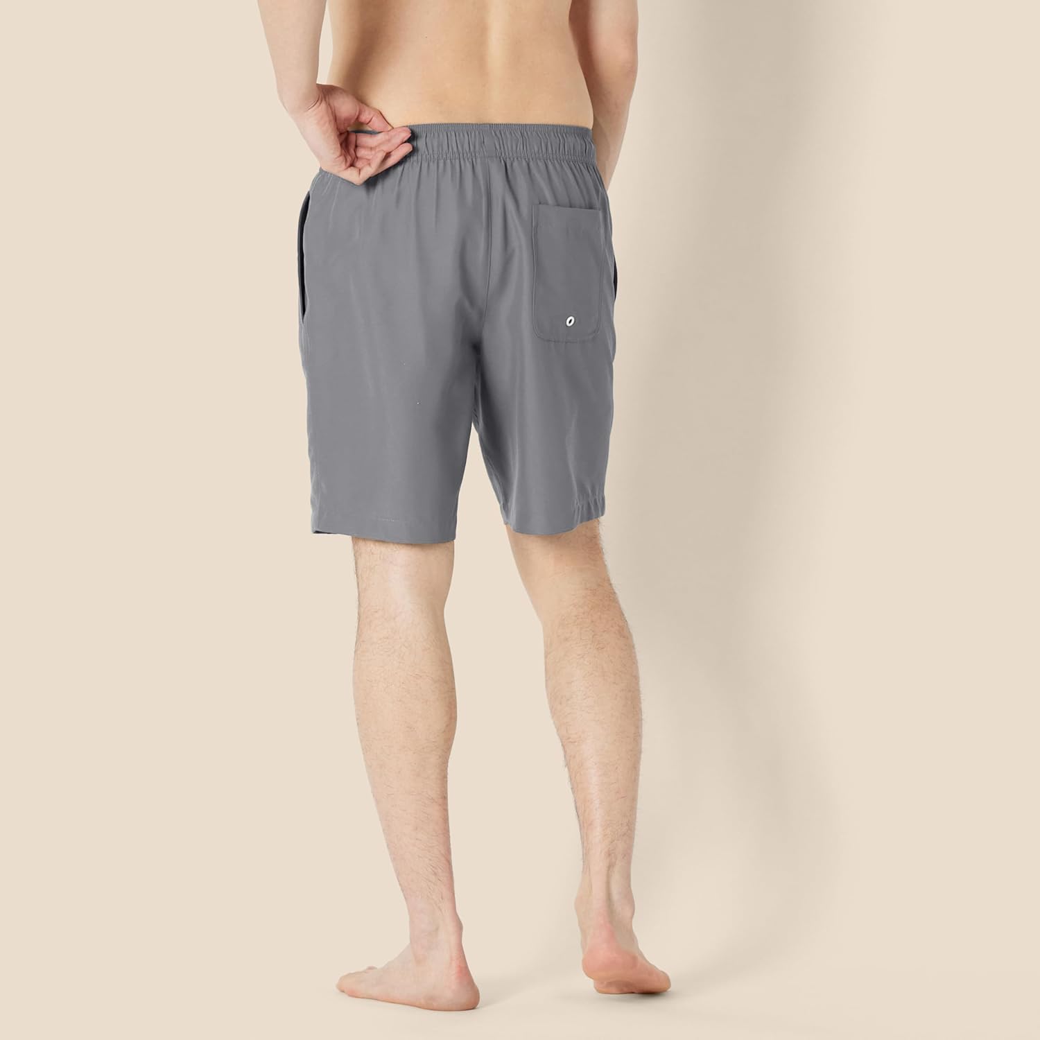 Detalle de Amazon Essentials Men's 9" Swim Trunks with Mesh Lining, Pockets, Drawstring Closure