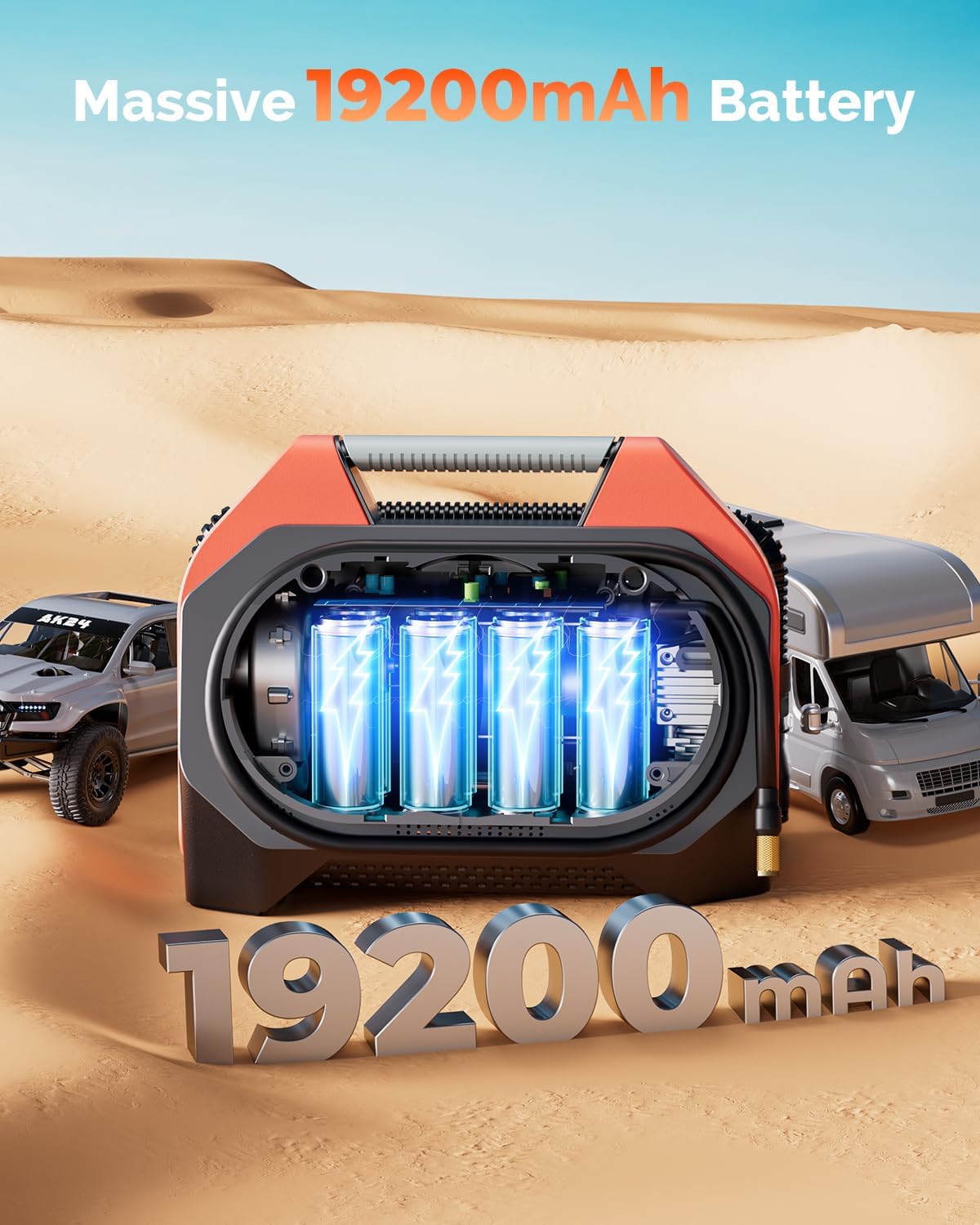 Detalle 2 de ETENWOLF VORTEX S6 19200 mAh tire inflator
