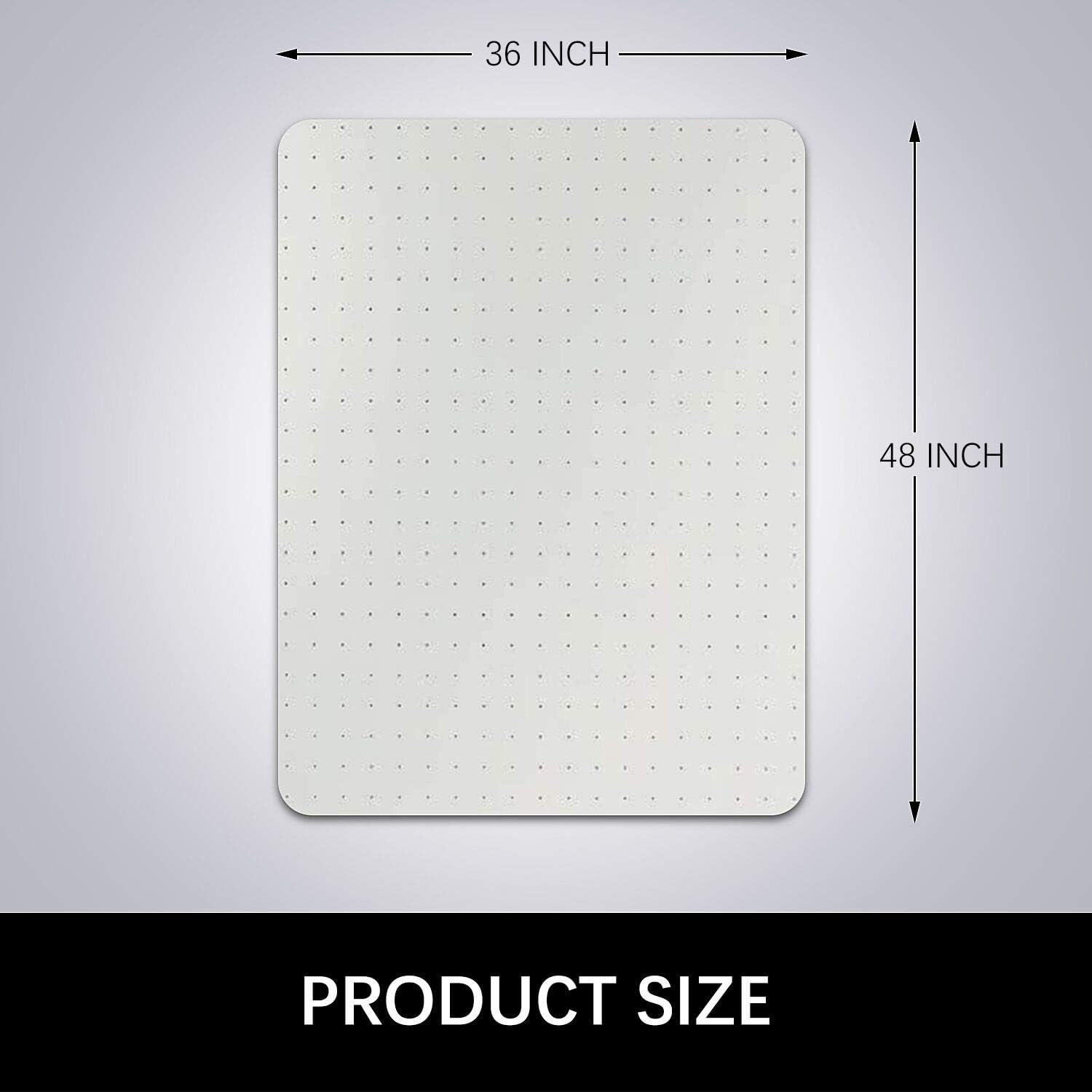 Thumbnail 6 de Kuyal Clear PVC Carpet Chair Mat 48" x 36" (BPA-free) for Home Office Floors