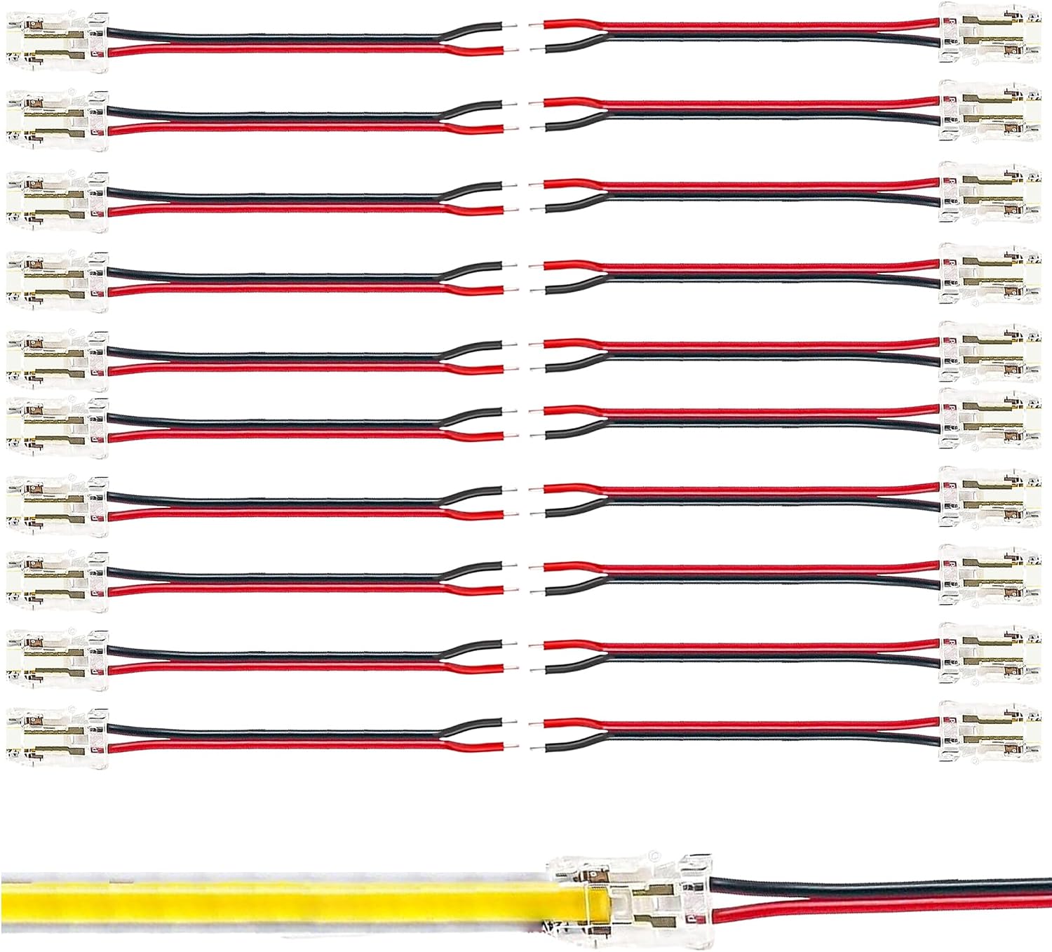 Detalle de Clearhill CON-C-8MM2PIN-WTS20P 2-polige ledstripconnectoren, 8 mm, 20 stuks