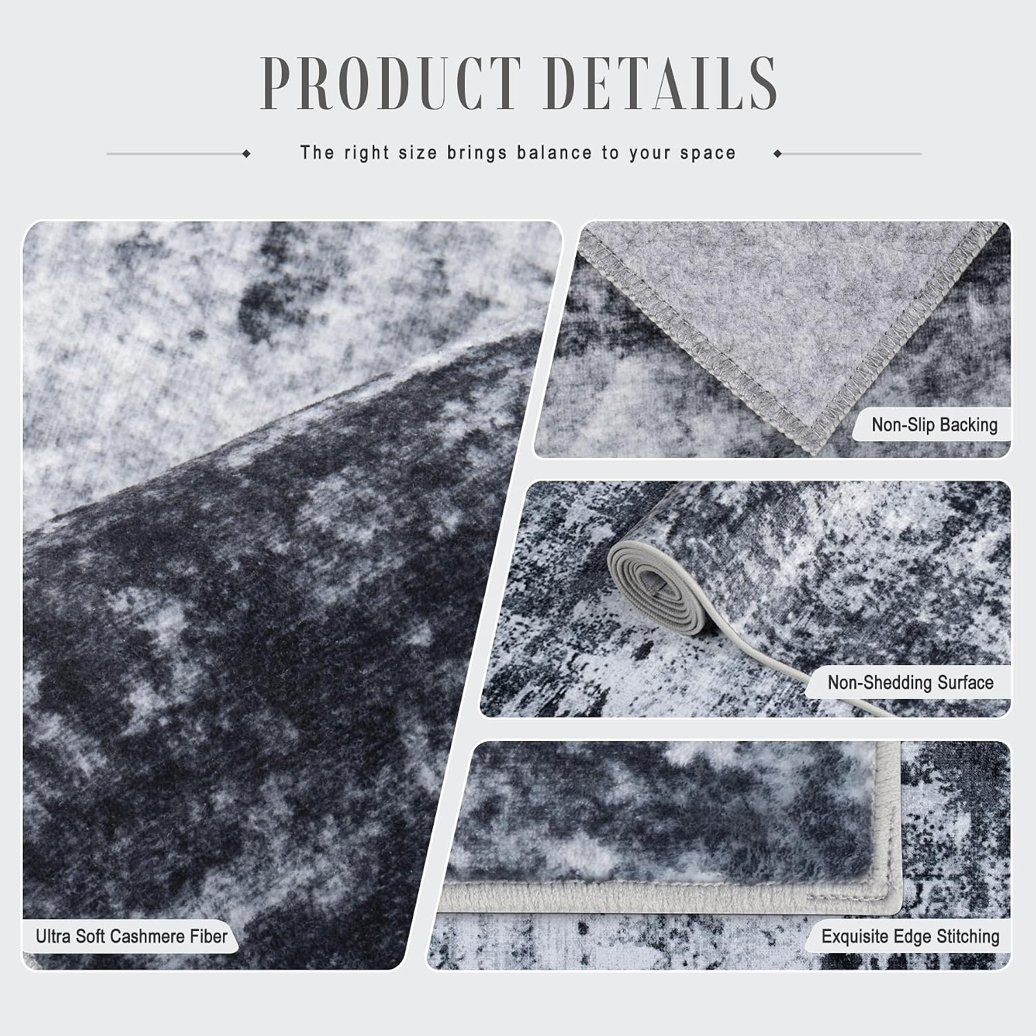 Thumbnail 4 de 5x7 Washable Modern Abstract Area Rug