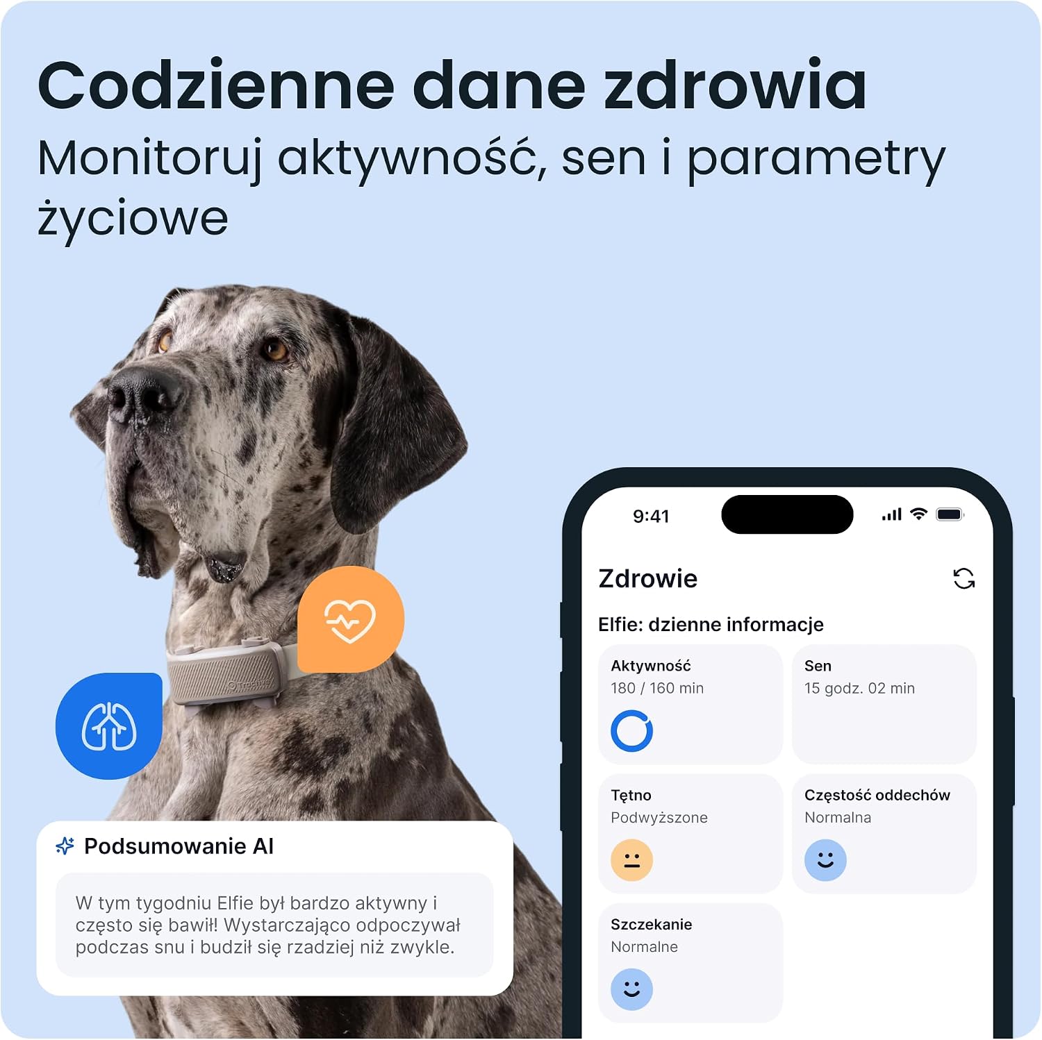 Detalle de Tractive DOG XL 2026 Edition – lokalizator GPS dla psa, alerty i monitoring zdrowia