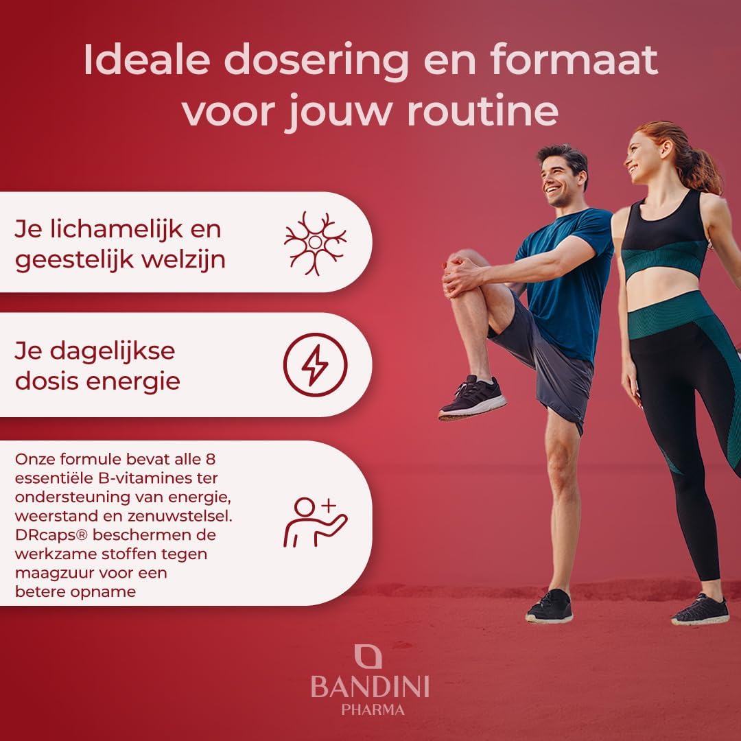 Detalle de BANDINI Vitamine B-complex, 180 veganistische tabletten met Quatrefolic®