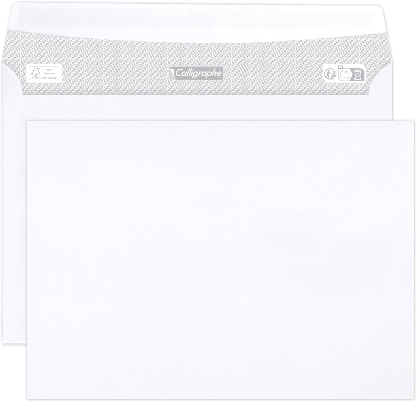 Thumbnail 3 de Calligraphe (gamme correspondance Clairefontaine) 694C - Boite de 500 Enveloppes Blanches DL-110x220mm auto-adhésives avec fenêtre 45x100