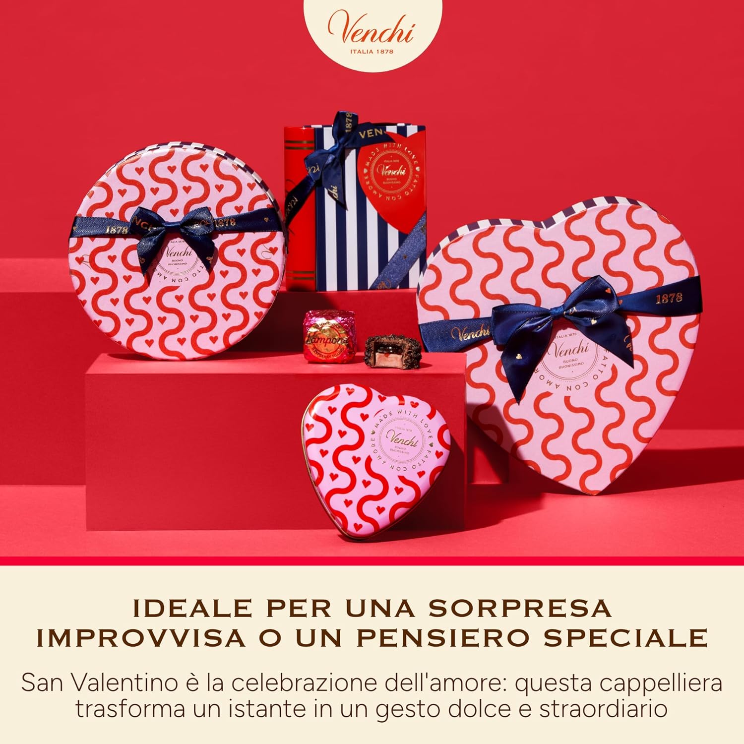 Detalle de Venchi Cappelliera con 16 Cioccolatini Assortiti, 200 g – senza glutine e senza coloranti
