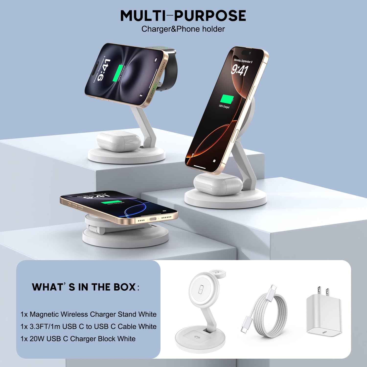 Thumbnail 3 de 15W Foldable MagSafe 3‑in‑1 Charging Station