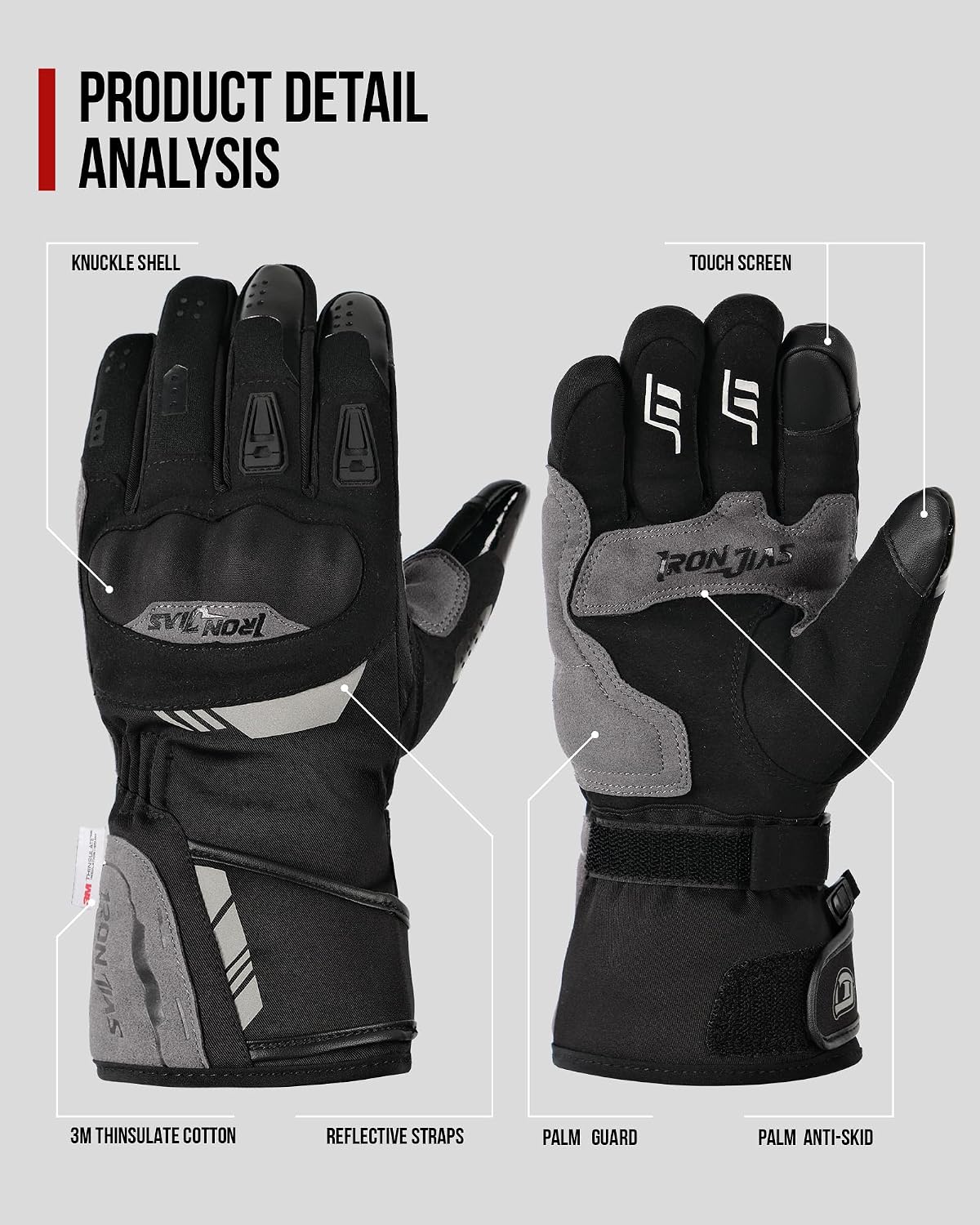 Thumbnail 4 de IRON JIA'S Guantes Moto Invierno Hombre