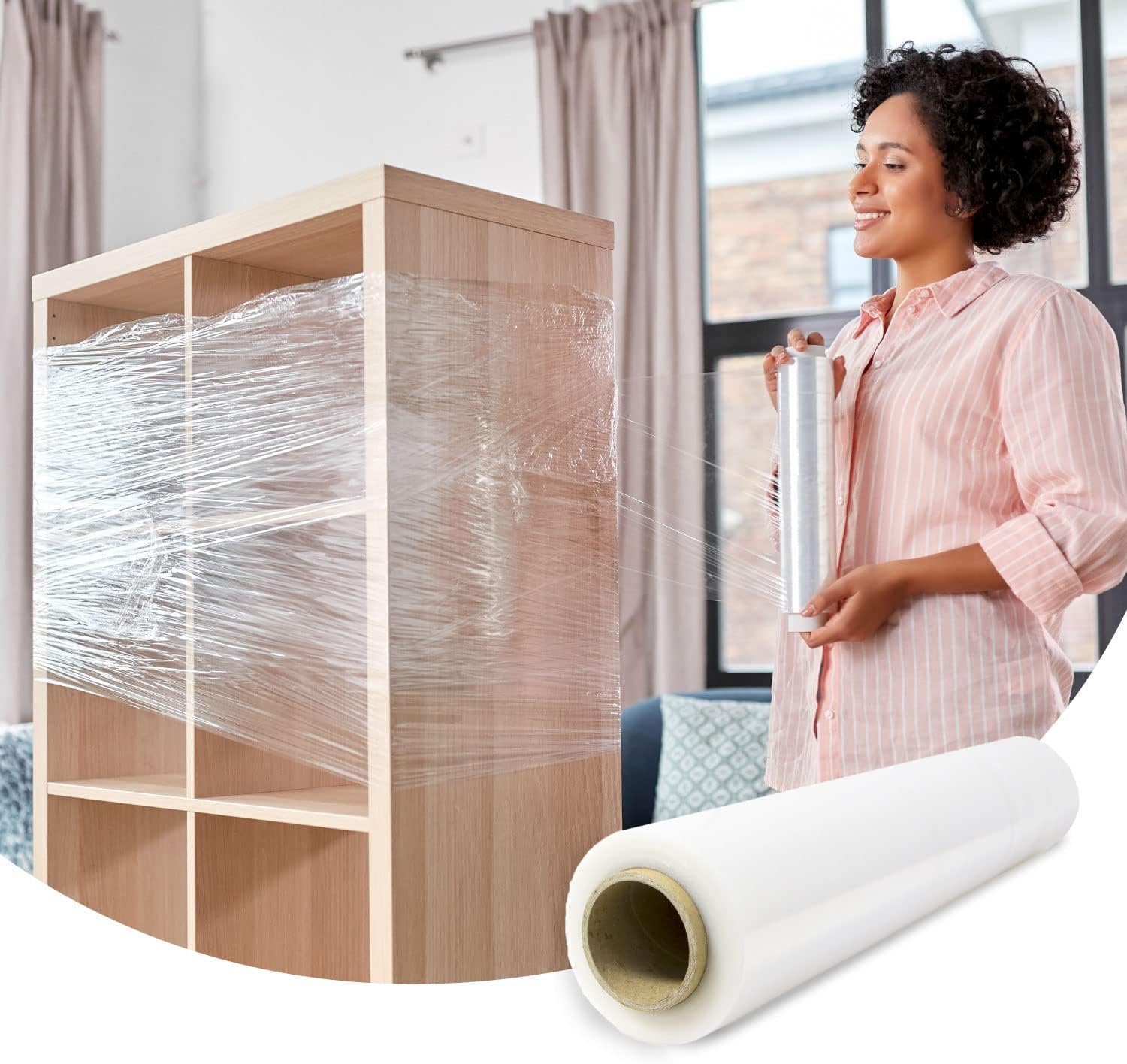 Thumbnail 1 de Stretch-Verpackungsfolie (transparente Kunststofffolie), 50 cm Breite, bis zu 400 m dehnbar – Ofituria, 2 Rollen