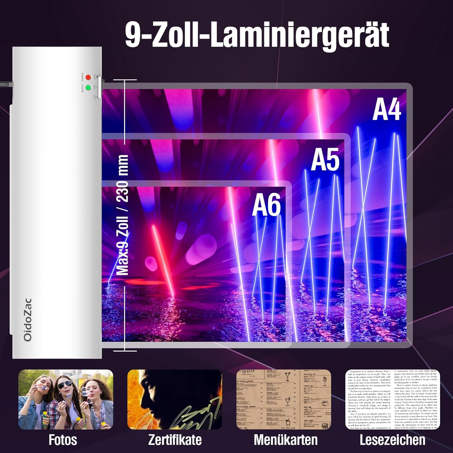 Thumbnail 5 de OidoZac A4 Laminiergerät 9 Zoll 🖨️