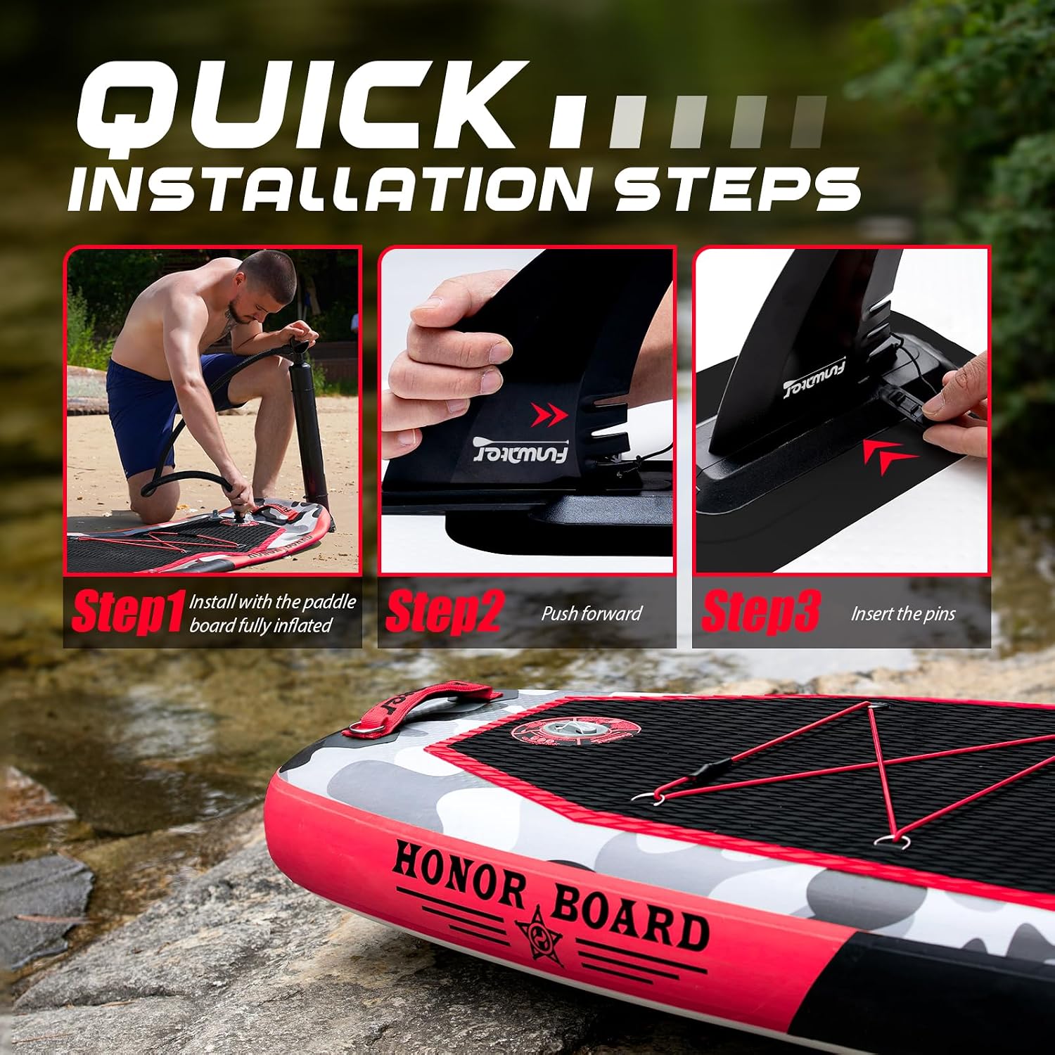 Detalle de FunWater Inflatable Stand Up Paddle Board with Premium Accessories (11'6''/11'/10'6'')