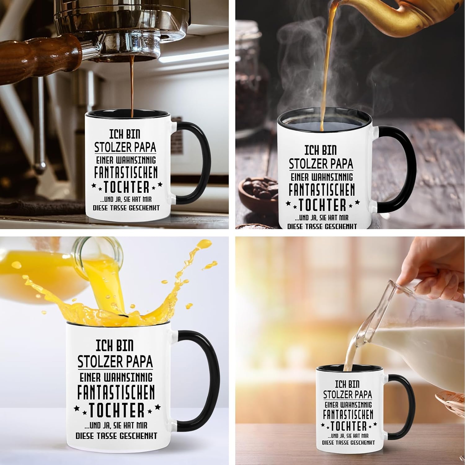 Thumbnail 6 de Diztoud Papa Tasse – 325 ml Kaffeetasse in Schwarz als Vatertags- und Vatergeschenk