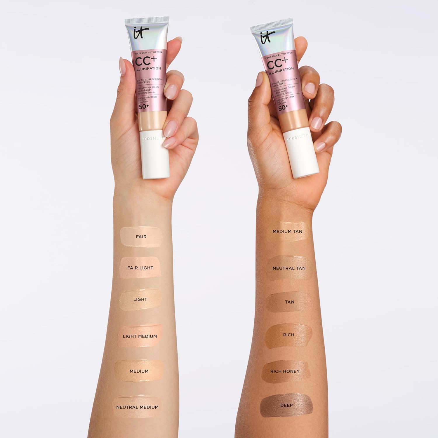 Detalle de IT Cosmetics CC+ Cream Illumination Foundation, Full Coverage, Radiant SPF 50+