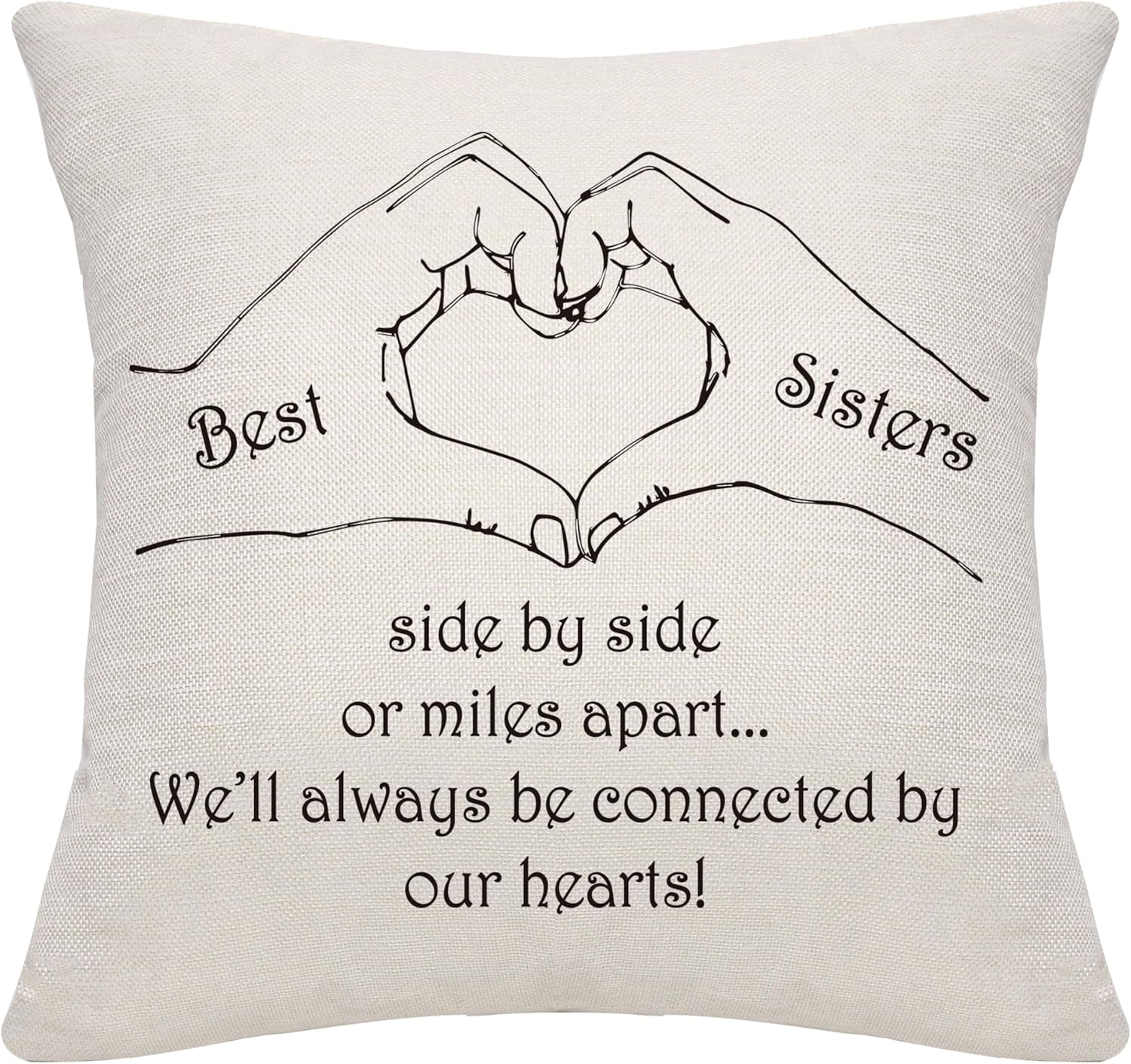 Detalle de Bommex Grandma Gift cushion cover (18x18 inches) in linen with invisible zip
