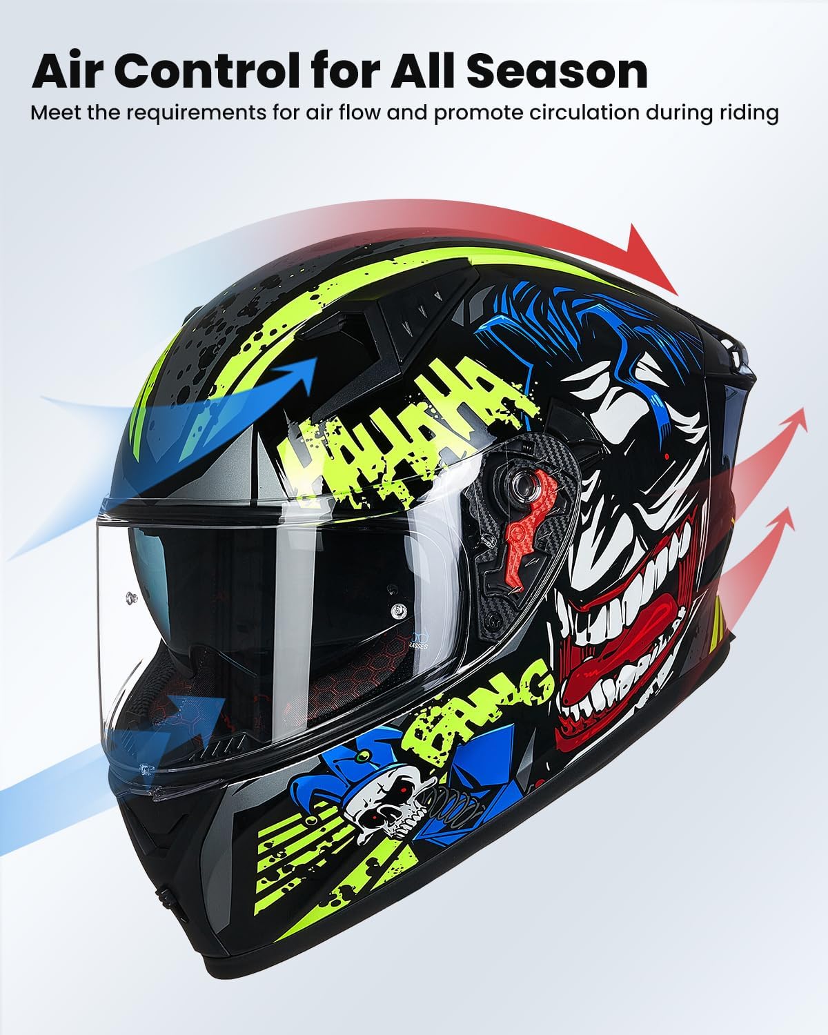 Detalle de ILM Z501 Full-Face Motorcycle Helmet (Surprise Yellow, Medium) with Clear & Tinted Visors