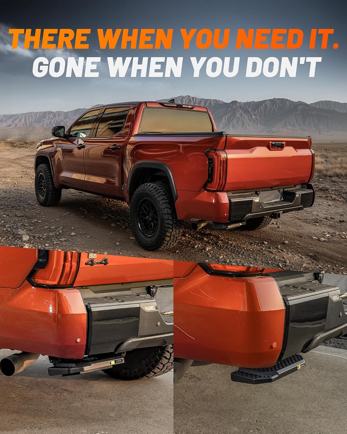 Detalle de WOLFBOX Retractable Bed Step for Ford F-150 and F-150 Lightning (2021-2026) – Two-Tier, 330 lb Capacity